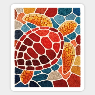 The Ocean Elder | A Sea Turtle Mosaic Magnet